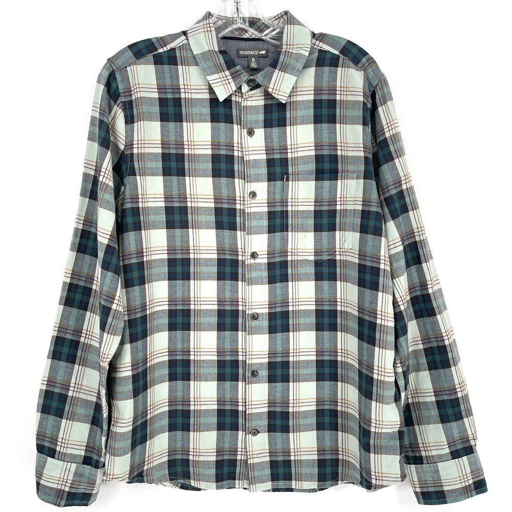 Toad & Co Green Plaid Lightweight Flannel Shirt Men's Small
